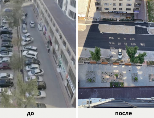В Бишкеке местное сообщество преобразовало парковку в комфортное общественное пространство